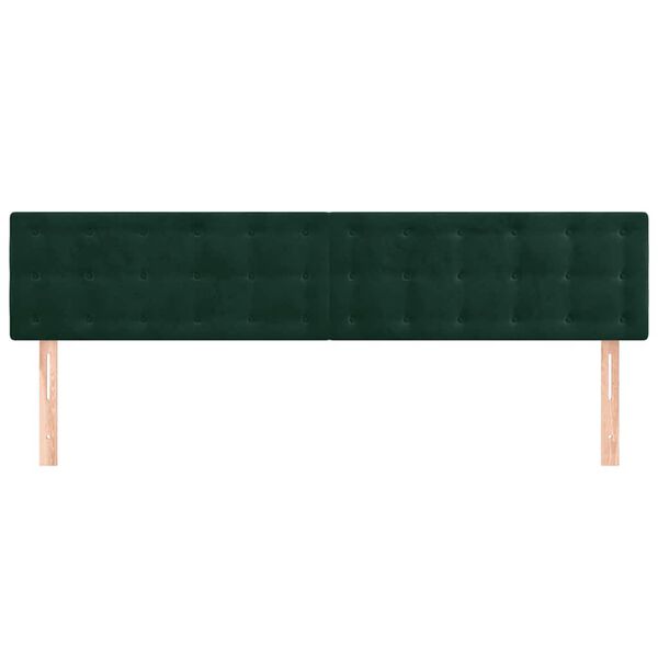 vidaXL Headboards 2 pcs Dark Green 31.5"x2"x30.7"/34.6" Velvet