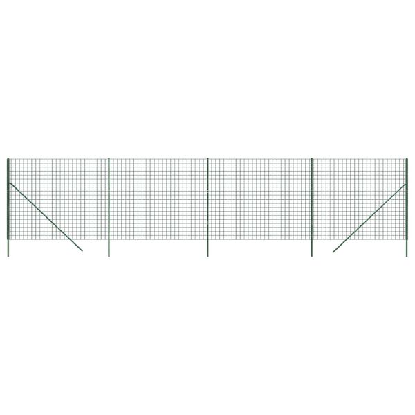 vidaXL Wire Mesh Fence Green 6.6x32.8' Galvanised Steel