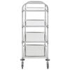 vidaXL 4-Tier Kitchen Trolley 42.1x21.7x49.2" Stainless Steel