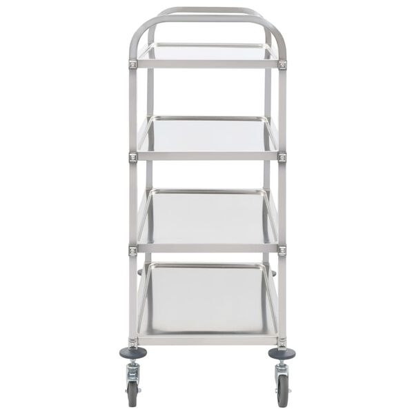 vidaXL 4-Tier Kitchen Trolley 42.1x21.7x49.2" Stainless Steel
