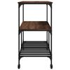 vidaXL Kitchen Trolley Brown Oak 39.4"x19.7"x37.4" Engineered Wood