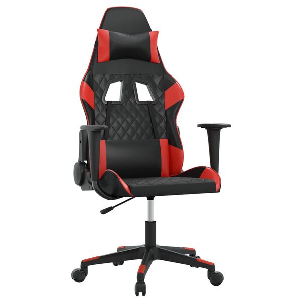 vidaXL Gaming Chair Black and Red Faux Leather