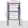 vidaXL 2D Fence Gate (Single) Anthracite Grey 39.4x55.1"