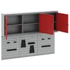 vidaXL Tool Cabinet and Pegboard Set 5 pcs Red 150 x 20 x 115 cm Steel