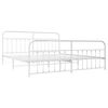 vidaXL Bed Frame White Steel 79x79 in Bed Frame Rectangular