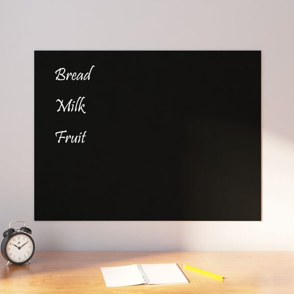 vidaXL Wall-mounted Magnetic Board Black 31.5"x23.6"&nbsp;Tempered Glass