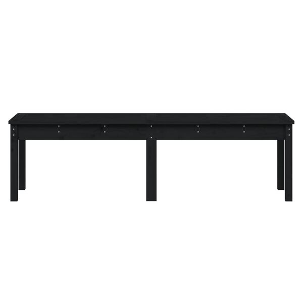 vidaXL Garden Bench Black Solid pine wood 2-seater Durable