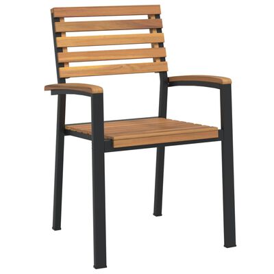 vidaXL Stackable Patio Chairs 6 pcs Solid Wood Acacia and Metal