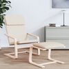 vidaXL Relaxing Chair Cream 100% Polyester, Solid Birch Wood, Plywood