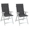 vidaXL Highback Chair Cushion Set of 2 Melange anthracite