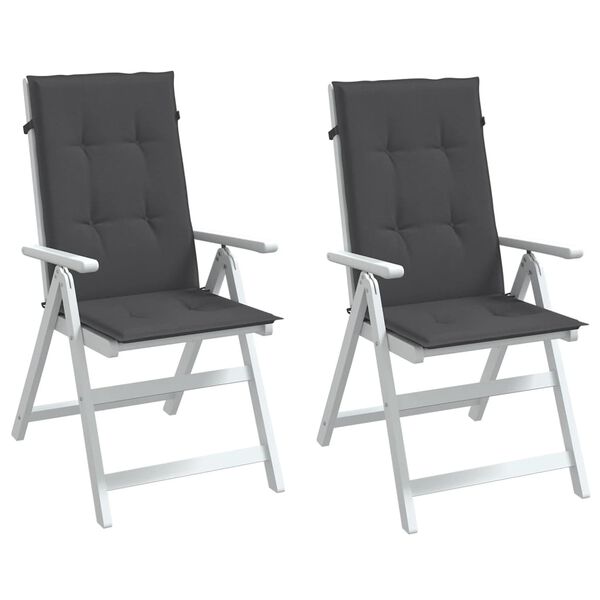 vidaXL Highback Chair Cushion Set of 2 Melange anthracite