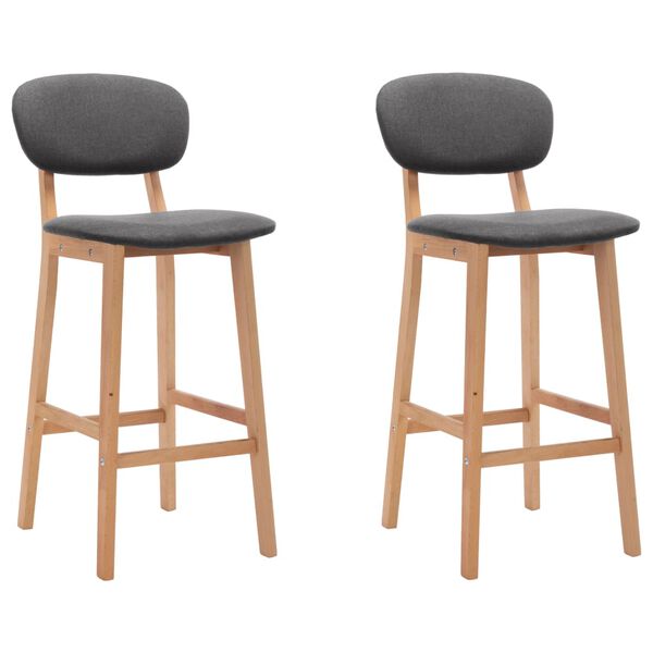 vidaXL Bar Chair Set of 2 Dark Grey