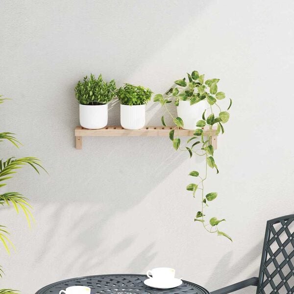 vidaXL Wall Hanging Rack Wall-mounted Natural 24.41 x 3.94 x 4.92 in