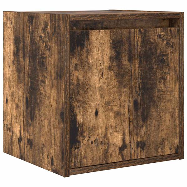 vidaXL Wall-mounted Bedside Cabinet Smoked oak Engineered wood Medium
