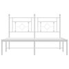 vidaXL Bed Frame White Powder-coated steel Double Bed Frame