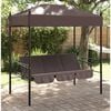 vidaXL Garden Swing Bench Coffee brown Powder-coated steel, Polyester