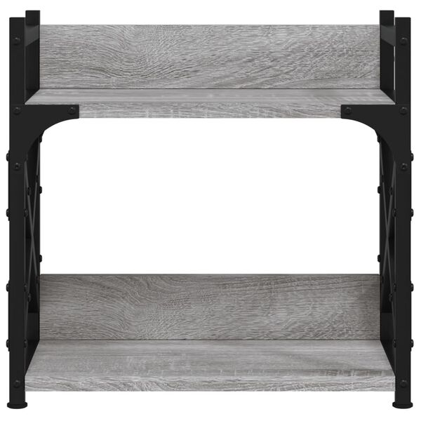 vidaXL Printer Stand 2-Tier Gray Sonoma 15.7"x7.9"x15.7" Engineered Wood