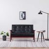 vidaXL Sofa Black Faux Leather 2-Seater Durable Loveseat Rectangular