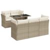 vidaXL Garden Sofa Set Beige PE rattan, powder-coated steel, tempered glass