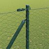 vidaXL Fence Post Green 32.81 x 4.92 ft (1.42 in mesh) Steel and PVC