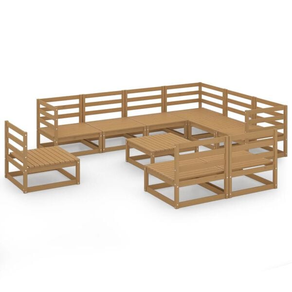 vidaXL Garden Lounge Set Honey brown Solid pine wood Large Durable