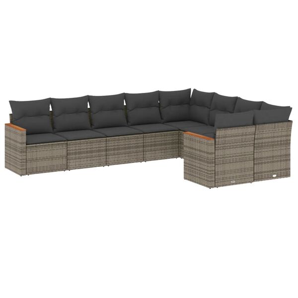 vidaXL Garden Sofa Set Grey