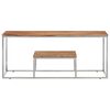 vidaXL Coffee Table Silver and Natural Wood