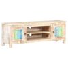 vidaXL TV Cabinet Whitewashed Acacia Solid Acacia Wood Medium TV Cabinet