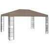 vidaXL Gazebo Taupe Polyester canopy, steel frame Large Gazebo