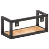 vidaXL Wall Shelf Set of 2 Natural wood and black Rough mango wood, iron