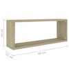 vidaXL Wall Shelf Set of 4 Sonoma oak Engineered wood