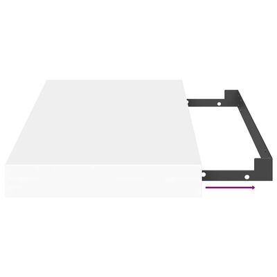 White box with a sliding out black metal frame/drawer; shows drawer mechanism.