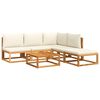 vidaXL Garden Sofa Set Black Solid Acacia wood 6 Piece Set