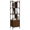 vidaXL Bookcase Brown oak Engineered wood, Steel Tall bookshelf Bookcase