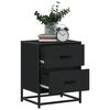 vidaXL Bedside Cabinet Set of 2 Black Engineered wood, steel Medium