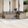 vidaXL Garden Sofa Set Beige PE Rattan Large Foldable