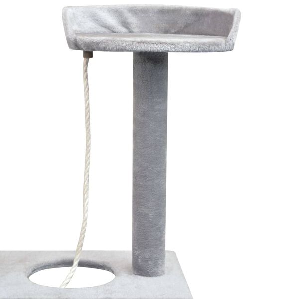 vidaXL Cat Tree Grey Wooden frame Large Cat Tree Rectangular Modern