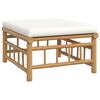 vidaXL Garden Lounge Set Cream White Bamboo, Fabric (100% Polyester)