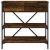 vidaXL Console Table Smoked oak Engineered wood and metal Medium