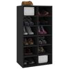 vidaXL Shoe Rack Black Engineered Wood Medium Shoe Rack Rectangular