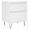 vidaXL Bedside Cabinet Set of 2 White Engineered wood, metal Medium