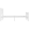 vidaXL Bed Frame White Steel 47.2 x 78.7 in Bed Frame Rectangular