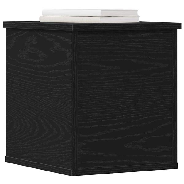 vidaXL Storage Box Black Oak 11.81 x 13.78 x 13.78 in Engineered Wood