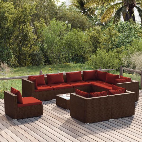 vidaXL Garden Lounge Set Brown