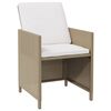 vidaXL Garden Dining Chair Set of 4 Beige, Cream White