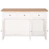 vidaXL Sideboard Brown and White Solid Oak Wood, Solid Acacia Wood, MDF