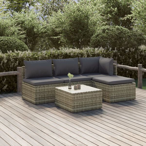 vidaXL Garden Lounge Set Grey, Dark Grey