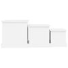 vidaXL Coffee Table Set of 3 White Engineered wood Small to Large Set