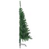 vidaXL Artificial Half Christmas Tree Green PVC Medium Foldable
