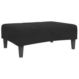 vidaXL Footstool Black Velvet (100% polyester), plywood, plastic Medium